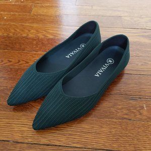 Vivaia green pointed toe flats